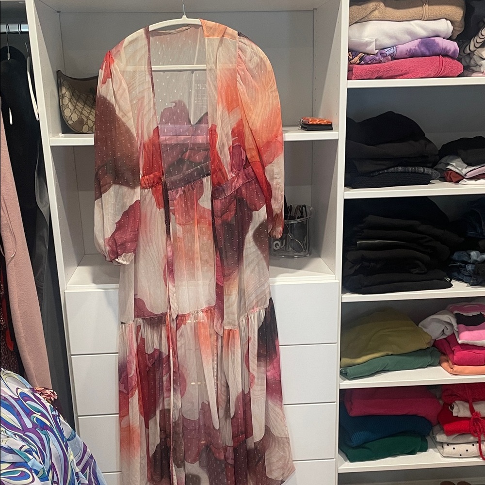Express Vibrant Long Sleeve Maxi Dress